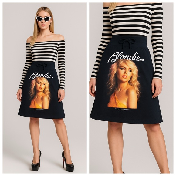 NWOT Debbie Harry Blondie Skirt Black, Size Large - Picture 1 of 8